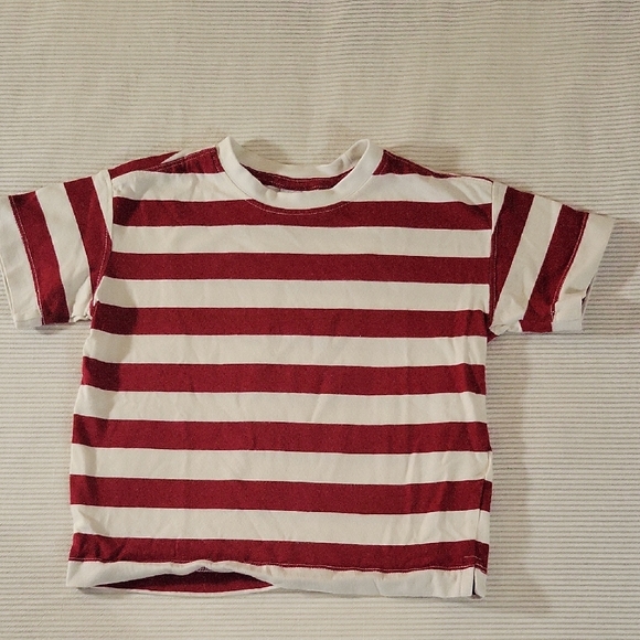 Zara Other - Zara Red and White Striped Short Sleeve Tee